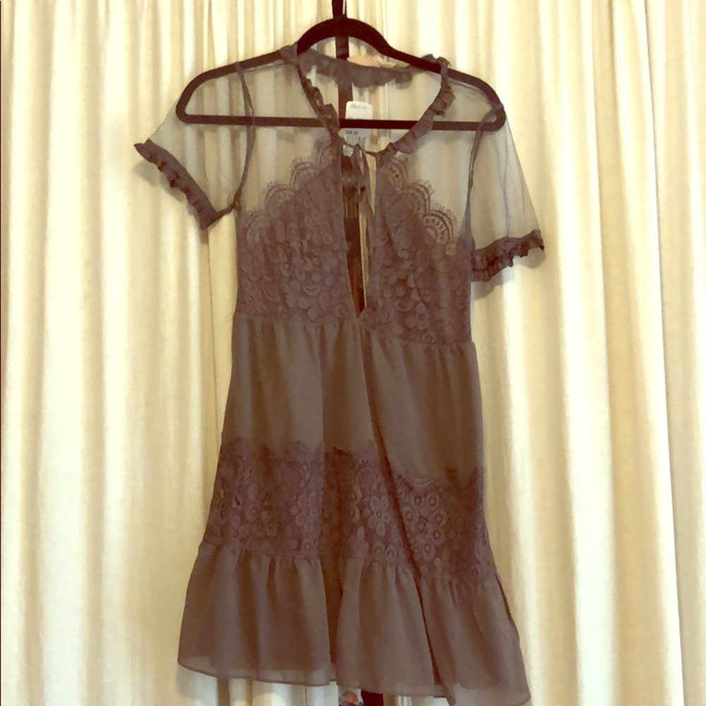 Lace short ruffle dress